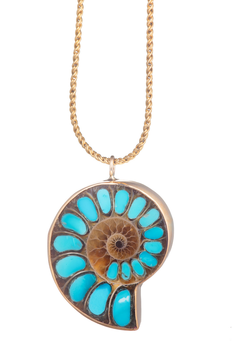 Ammonite Inlay Pendant