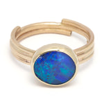 Deep Blue Opal Ring