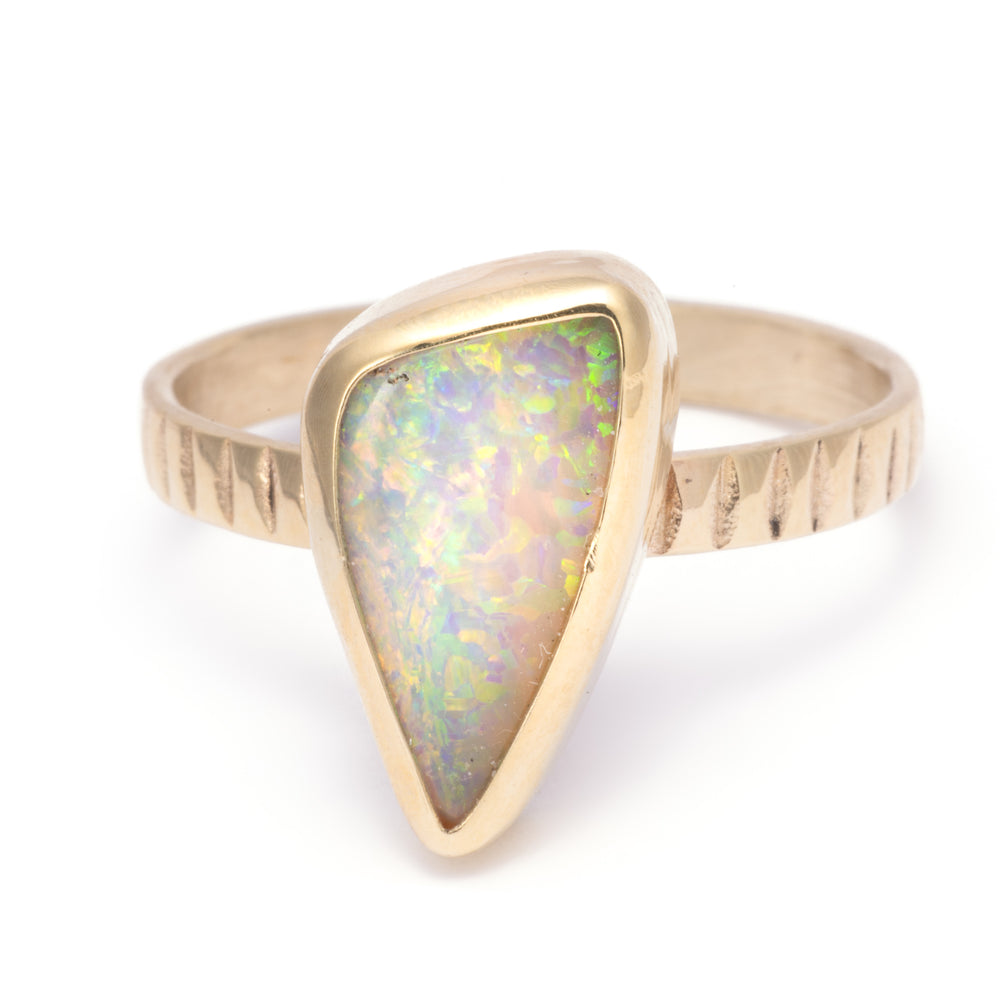 Champagne Glitter Opal Ring