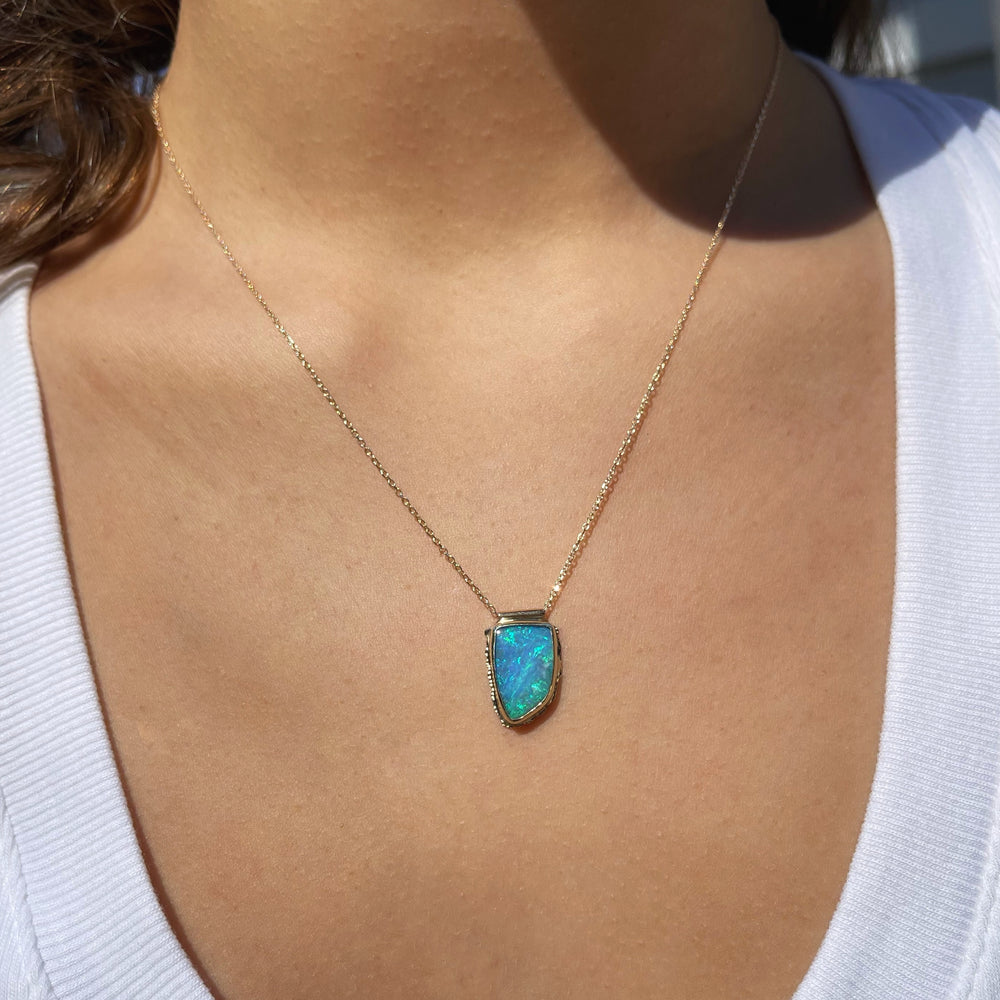Boulder Opal Necklace with Asymmetrical Diamond Charms | By Meira T – Cape  Cod Jewelers