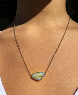 Rainbow Mist Opal Necklace