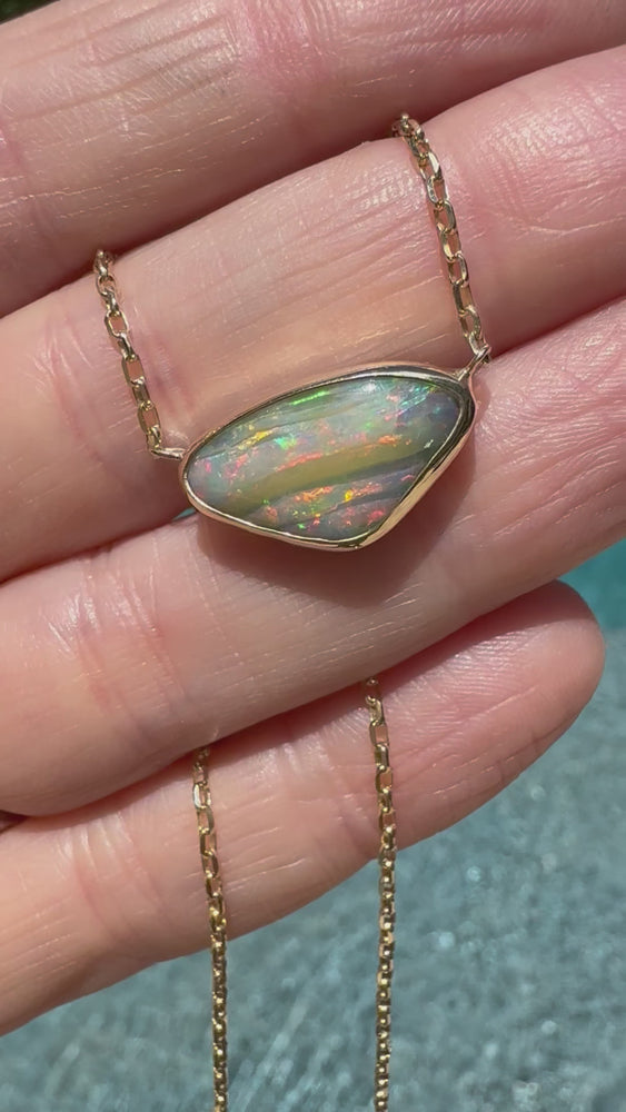 
            
                Load and play video in Gallery viewer, Rainbow Mist Opal Necklace
            
        
