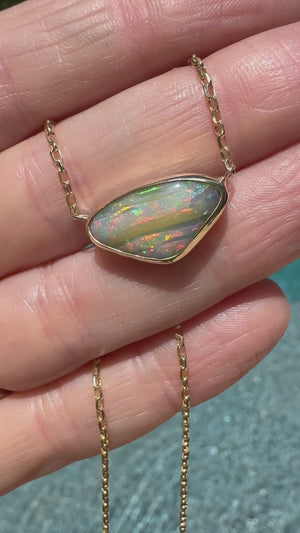 
            
                Load and play video in Gallery viewer, Rainbow Mist Opal Necklace
            
        