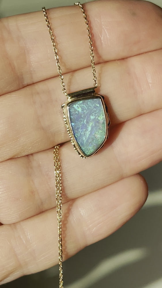 Aquamarine and Opal Necklace | Becky's Beads