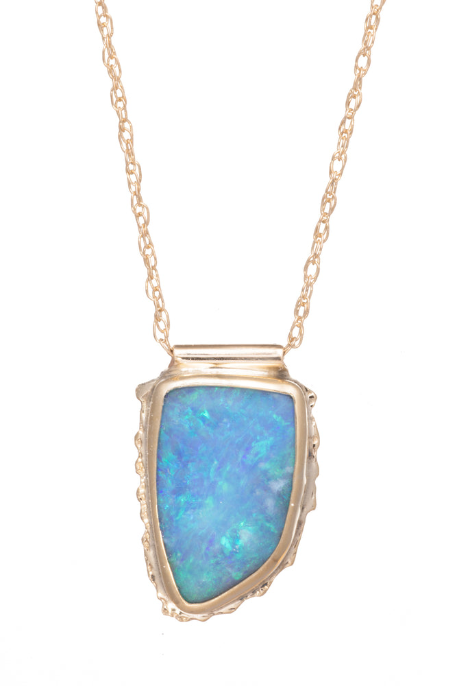 Ethiopian Welo Opal and Aquamarine 925 Sterling Silver Pendant Necklace  Gift Boxed - Etsy UK