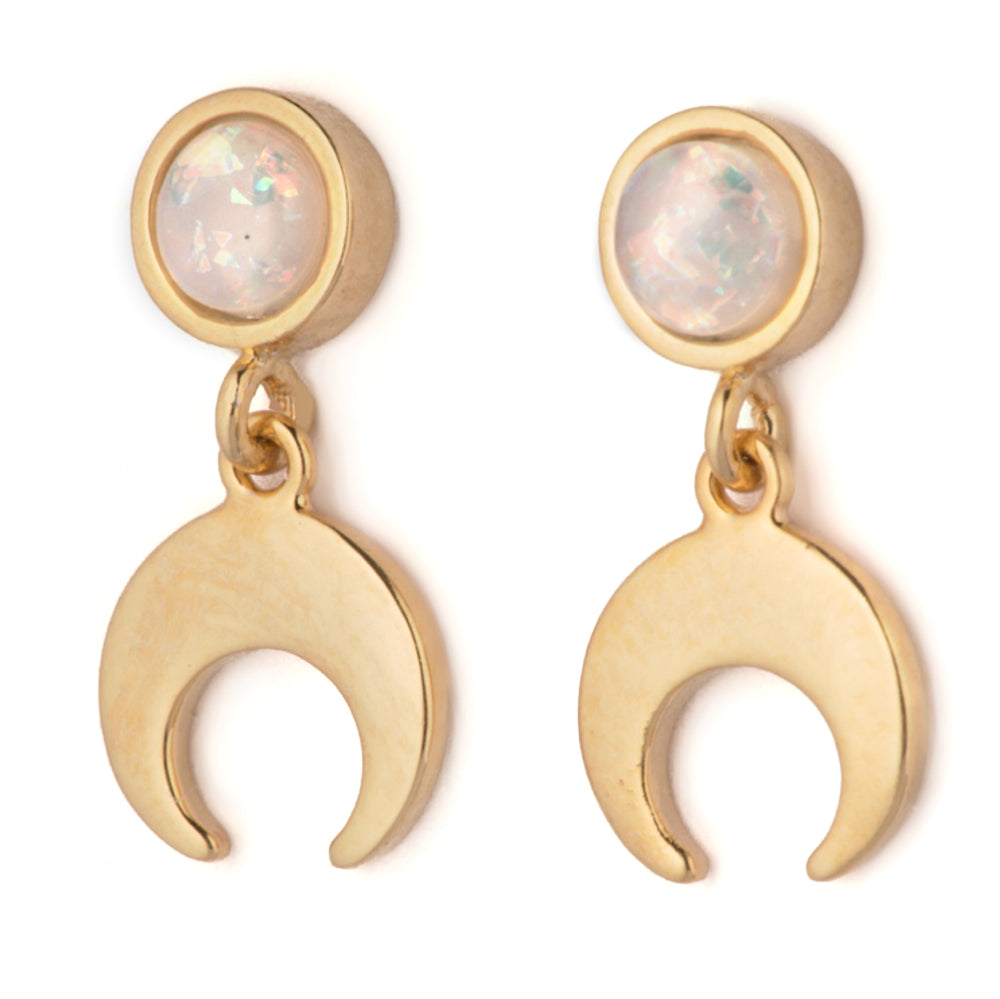 Crescent Stud Drops