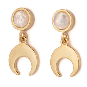 Crescent Stud Drops