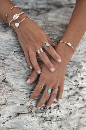 Textured Gemstone Band