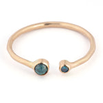 Blu Diamond Open Cuff Ring