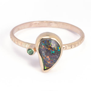 Noir Boulder Opal Ring