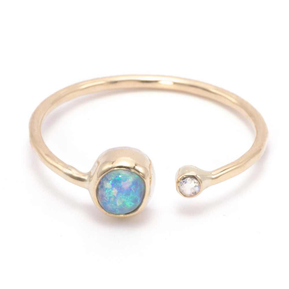 
            
                Load image into Gallery viewer, DewDrop Opal Cuff Ring
            
        
