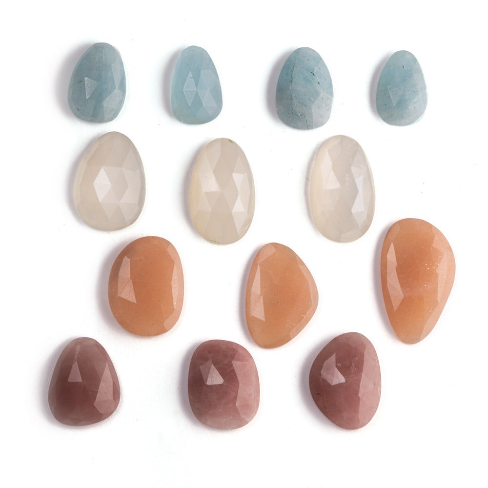 Rosecut Gemstone Wide Band
