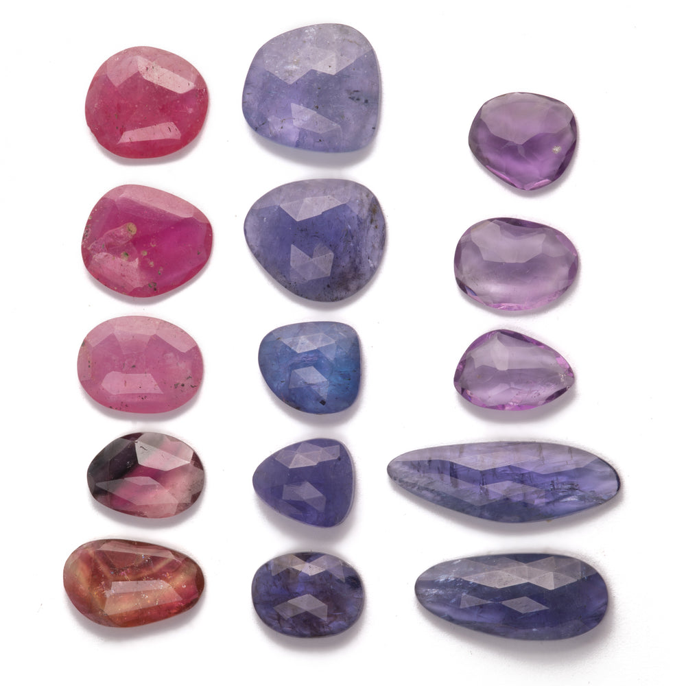 Rosecut Gemstone Wide Band