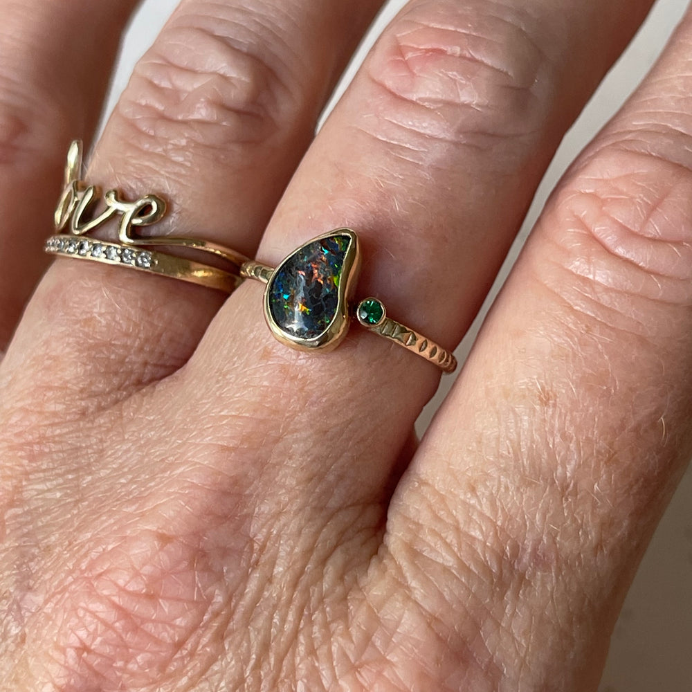 Boulder opal 2025 wedding rings