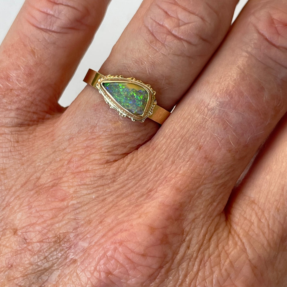 
            
                Load image into Gallery viewer, Comet Boulder Opal Ring
            
        