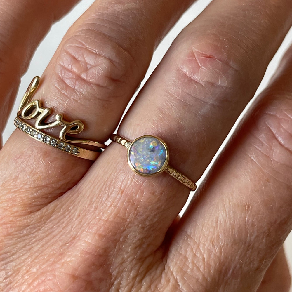 Blush Boulder Opal Ring